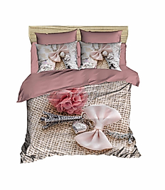 Çift Kişilik 3 Boyutlu 4 Parça Pamuk Saten 3D Nevresim Takımı