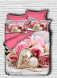 Çift Kişilik 3 Boyutlu 4 Parça Pamuk Saten 3D Nevresim Takımı