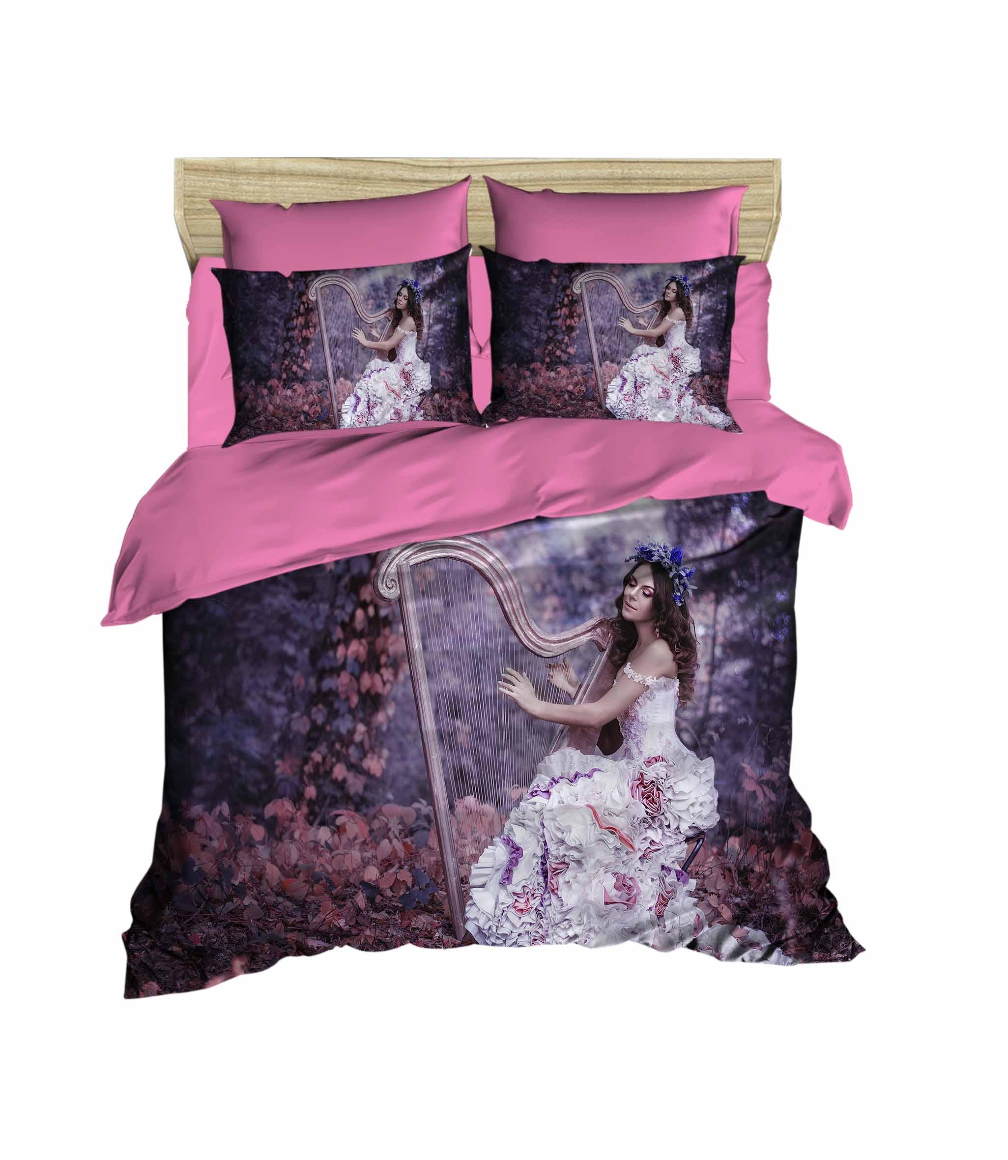 Çift Kişilik 3 Boyutlu 4 Parça Pamuk Saten 3D Nevresim Takımı