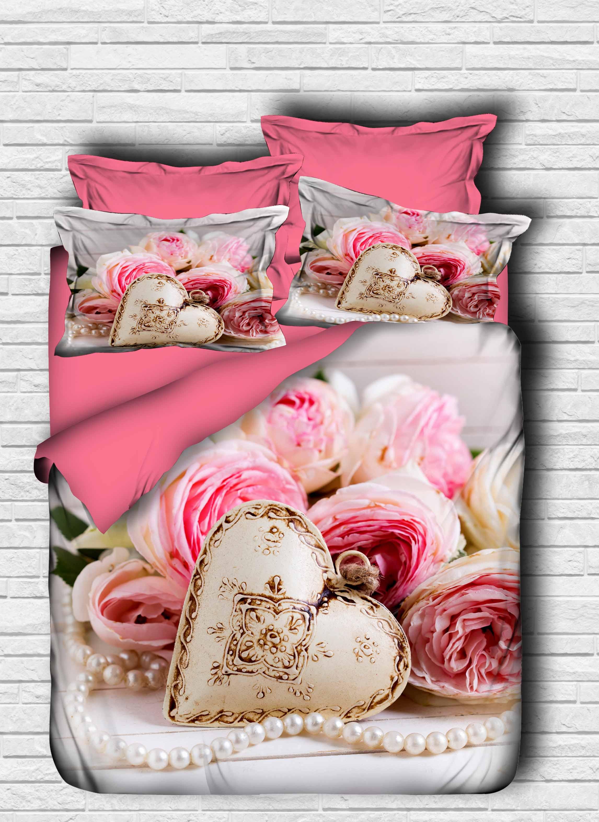 Çift Kişilik 3 Boyutlu 4 Parça Pamuk Saten 3D Nevresim Takımı