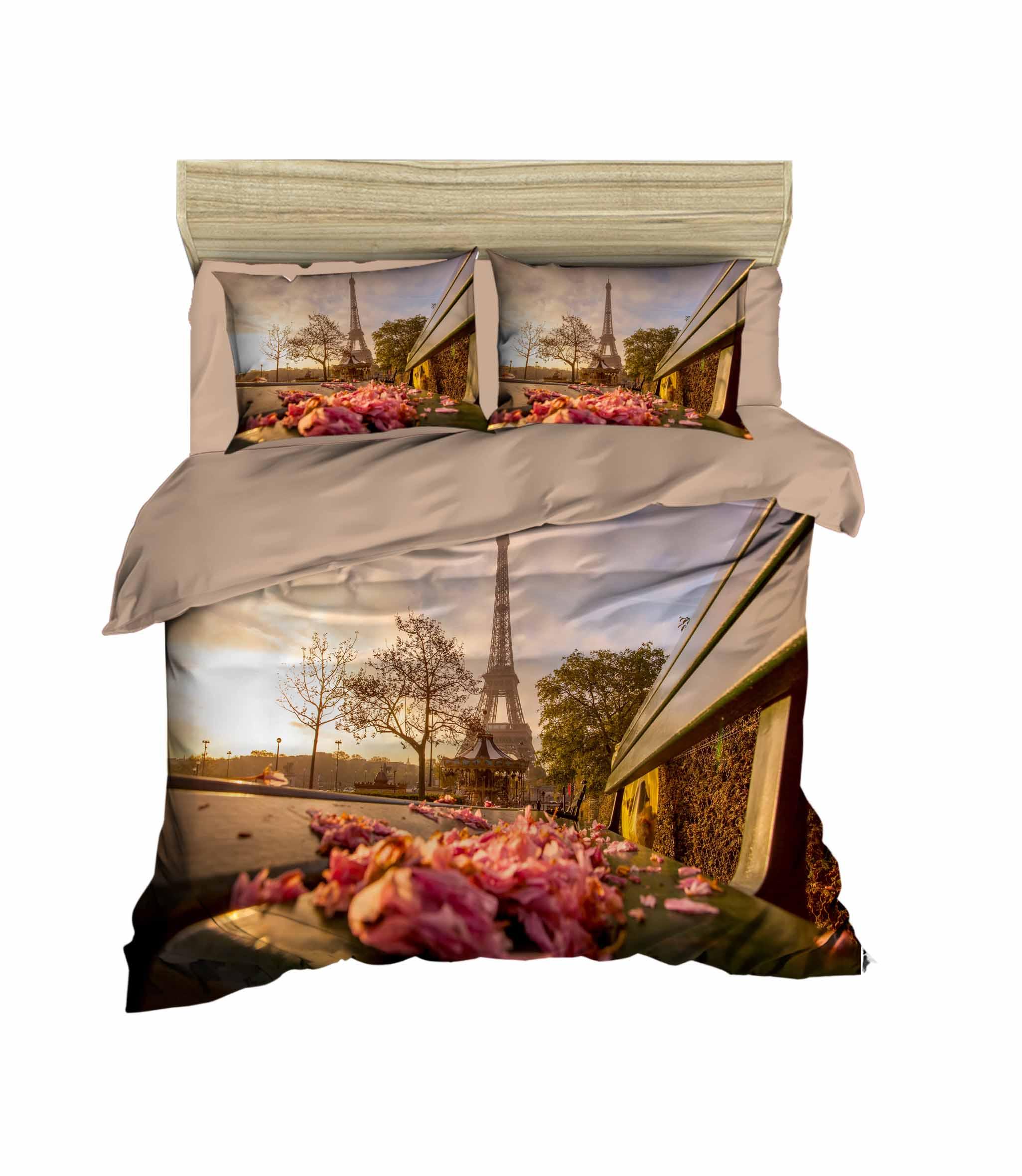 Çift Kişilik 3 Boyutlu 4 Parça Pamuk Saten 3D Nevresim Takımı