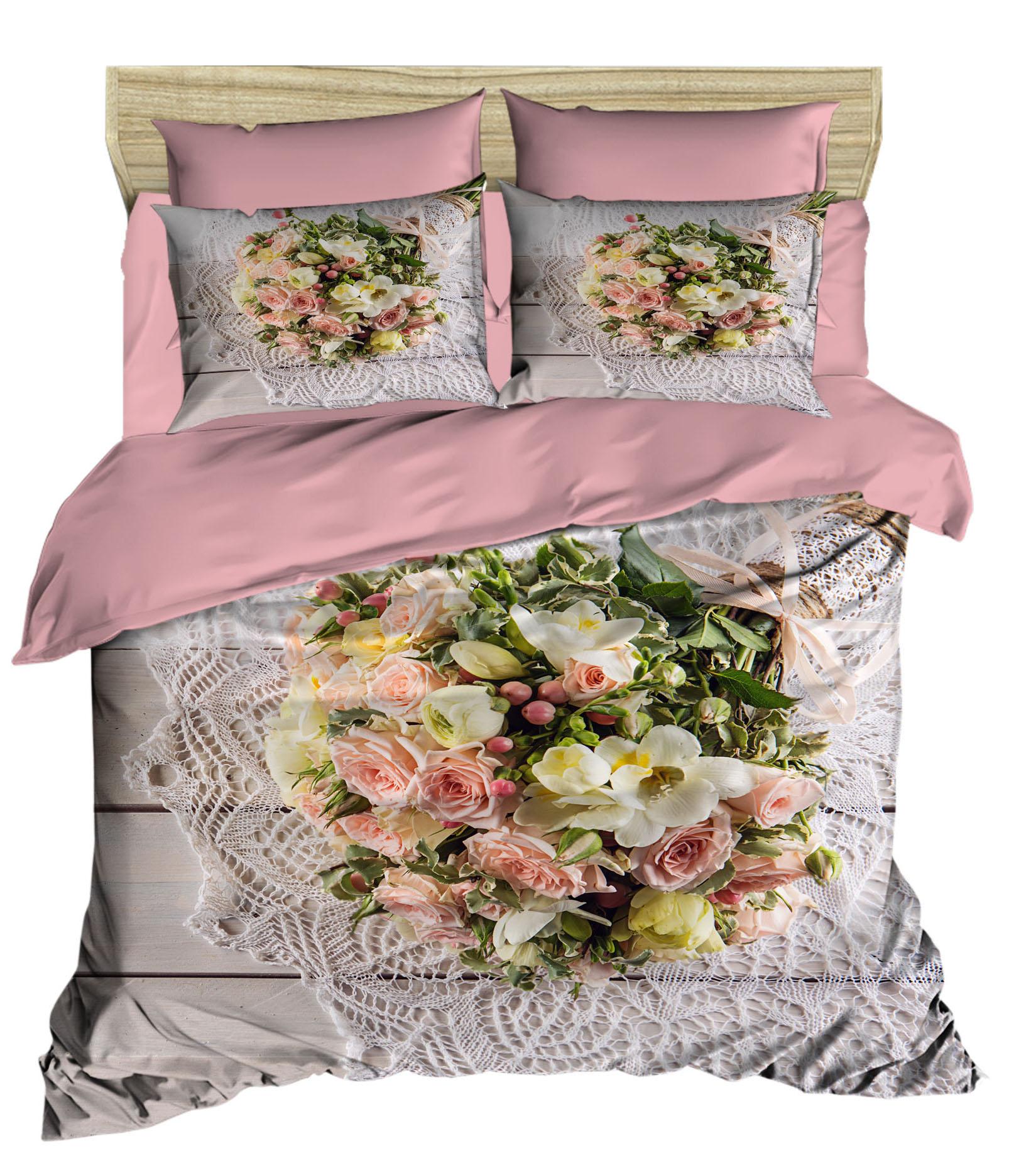 Çift Kişilik 3 Boyutlu 4 Parça Pamuk Saten 3D Nevresim Takımı