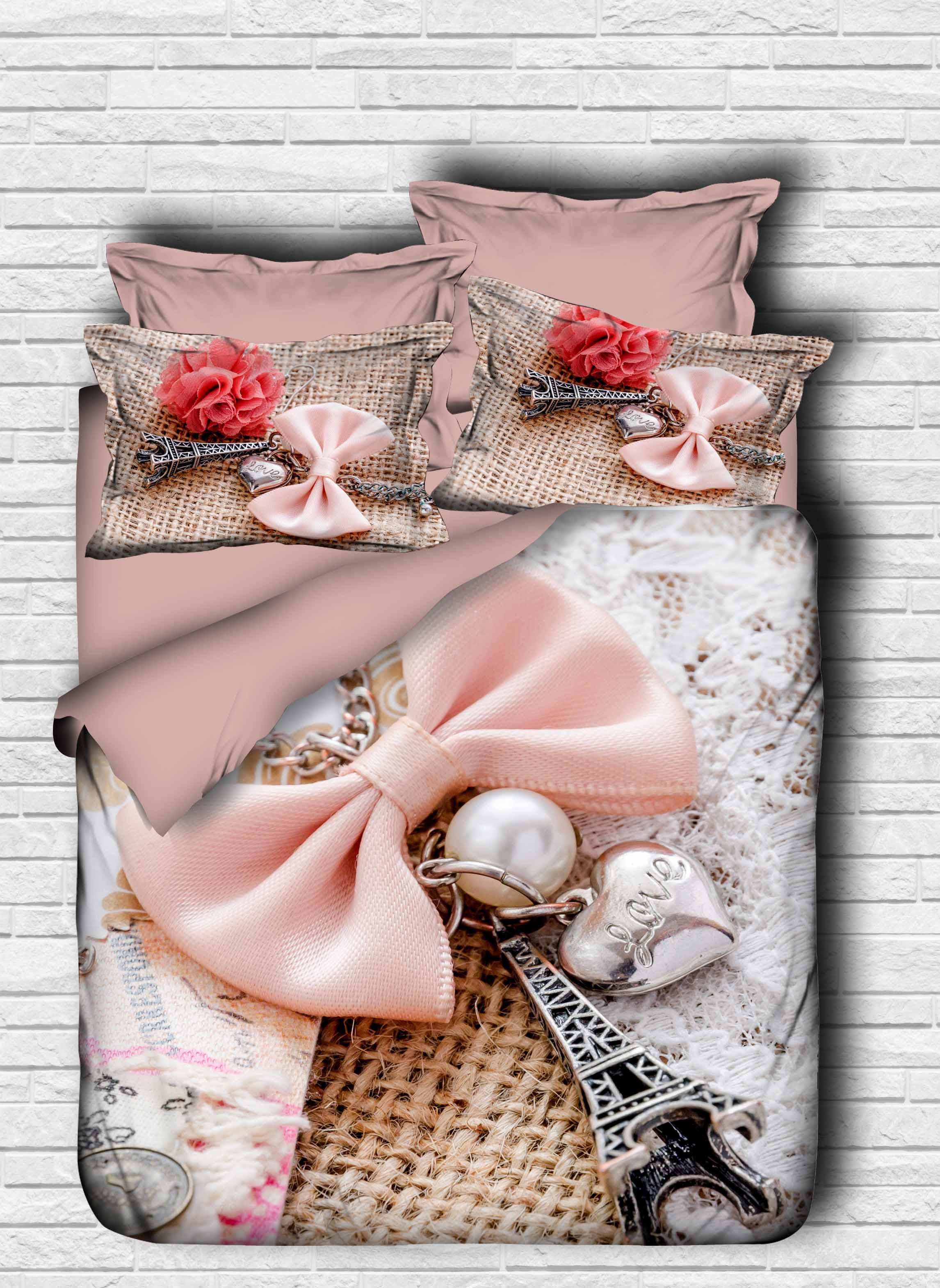 Çift Kişilik 3 Boyutlu 4 Parça Pamuk Saten 3D Nevresim Takımı